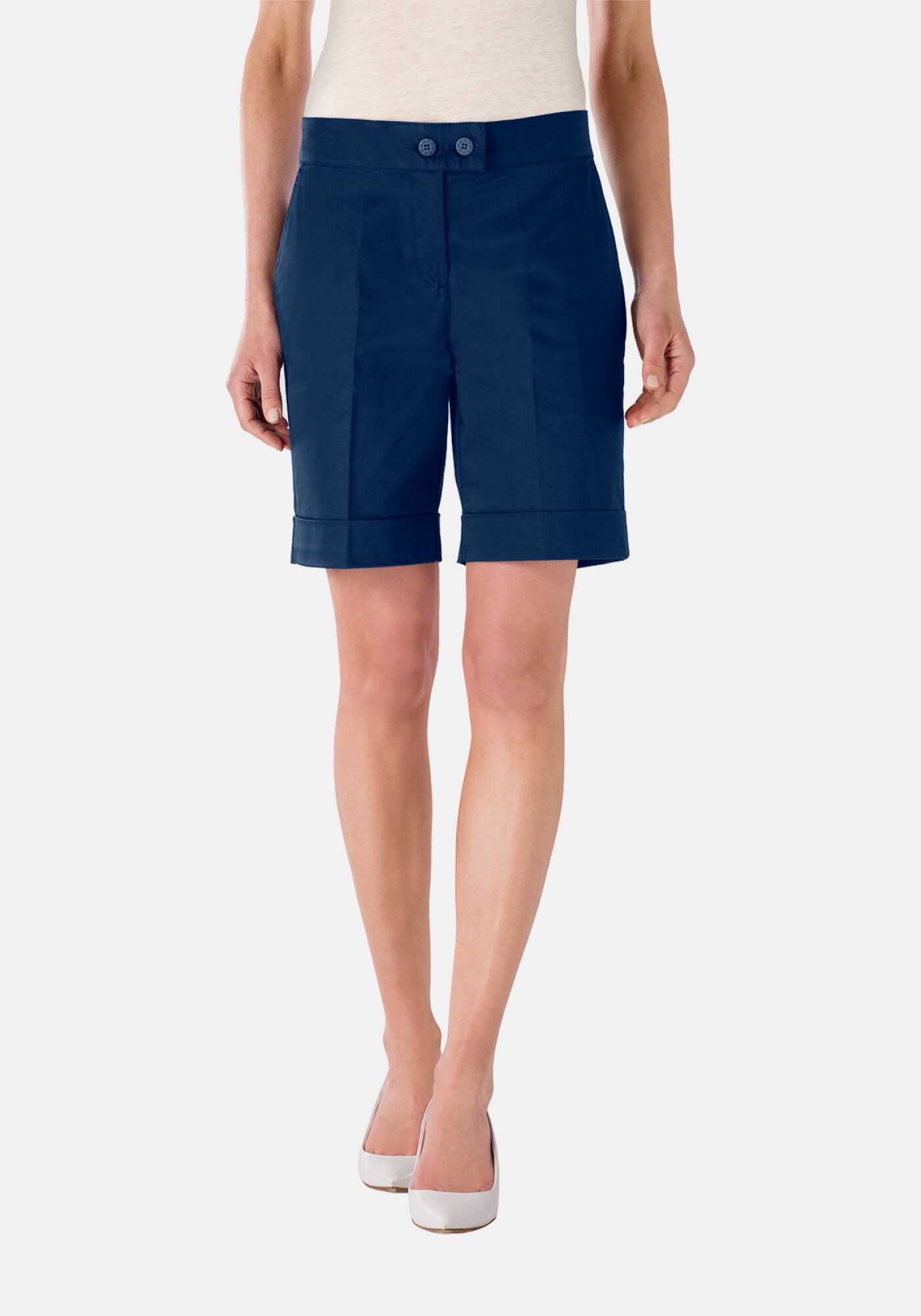 Shorts in Raso di Cotone Stretch  - vista frontale | Nicla