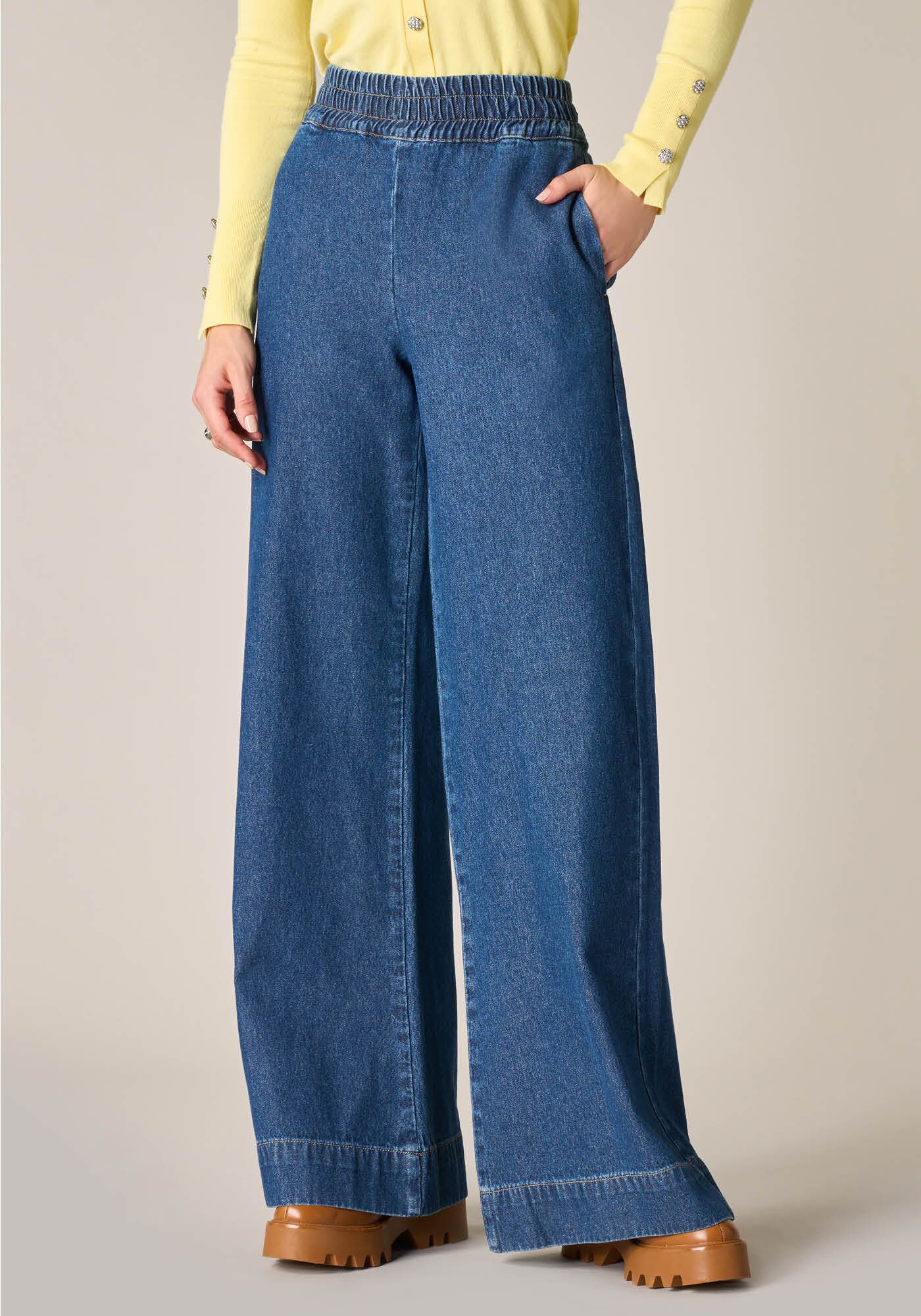 Pantaloni Palazzo in Denim  - vista frontale | Nicla